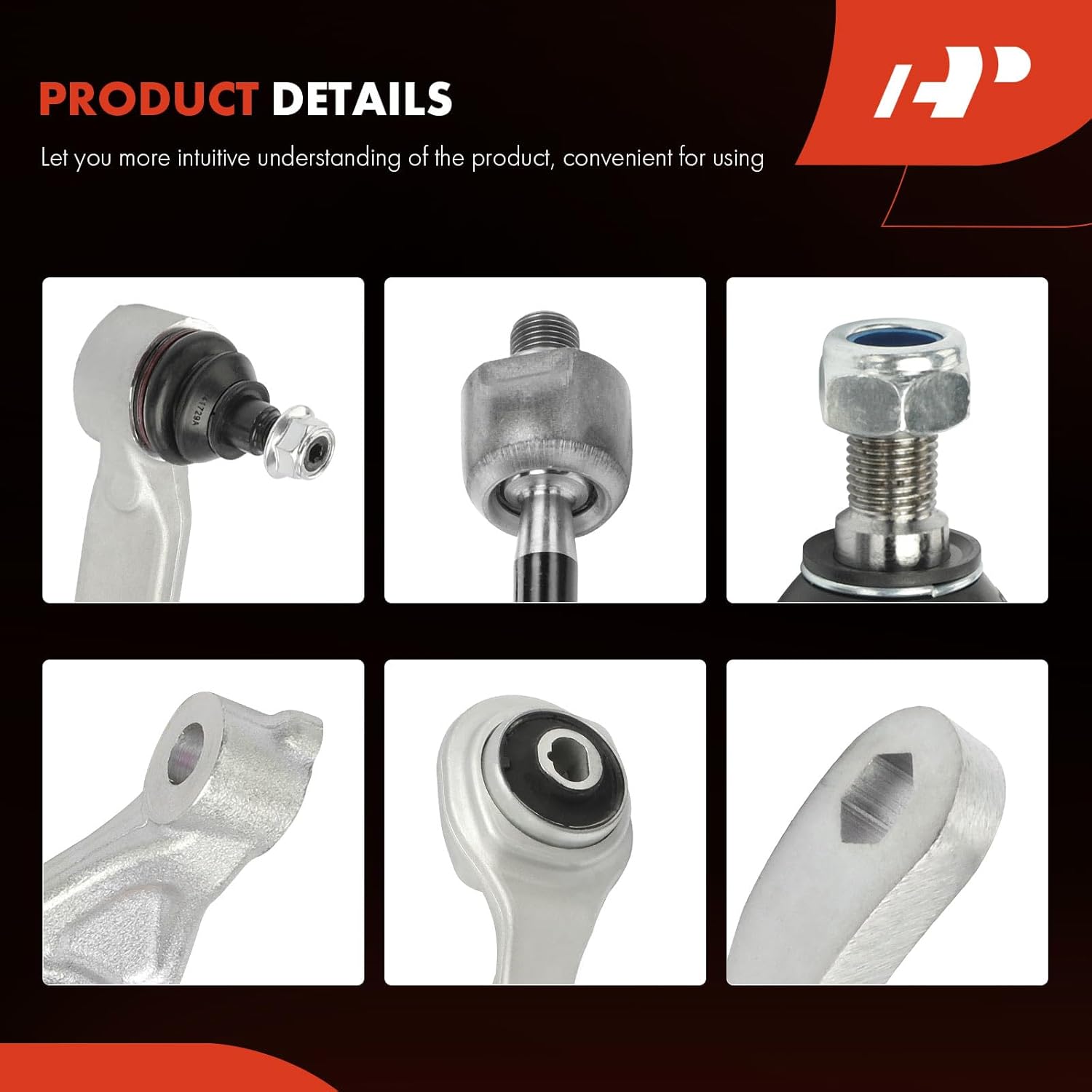 A-Premium Set of 14, Lower Forward Rearward & Upper Control Arm, Sway Bar Link, Lower Ball Joint, Inner Outer Tie Rod End, Compatible with Mercedes-Benz E320 E350 E500 E550 E55/E63 AMG & CLS500 CLS550