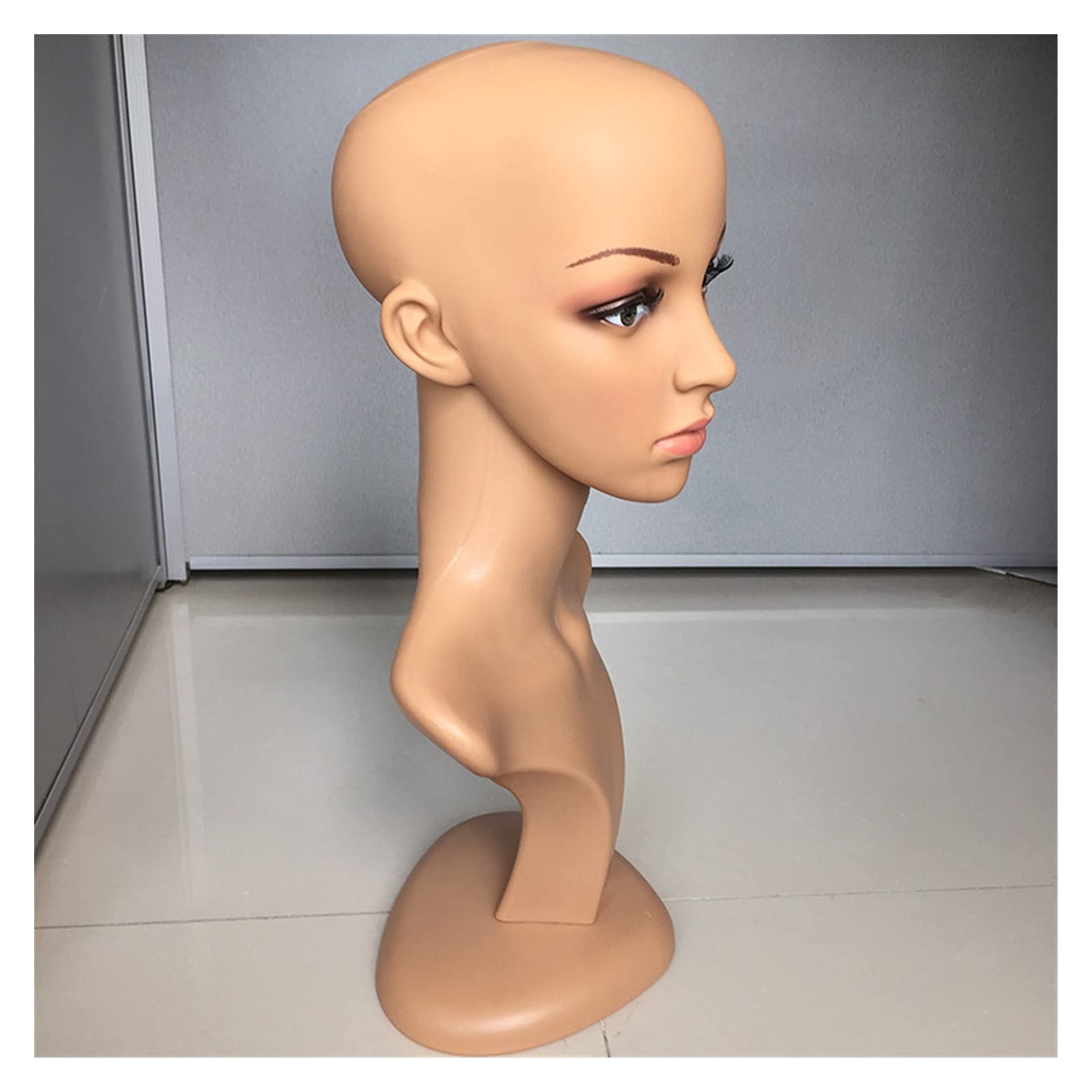 Pe Bald Mannequin Head for Peruki Making Cosmetology Manikin Head for Makeup Praktyka Czarna Mannequin Head