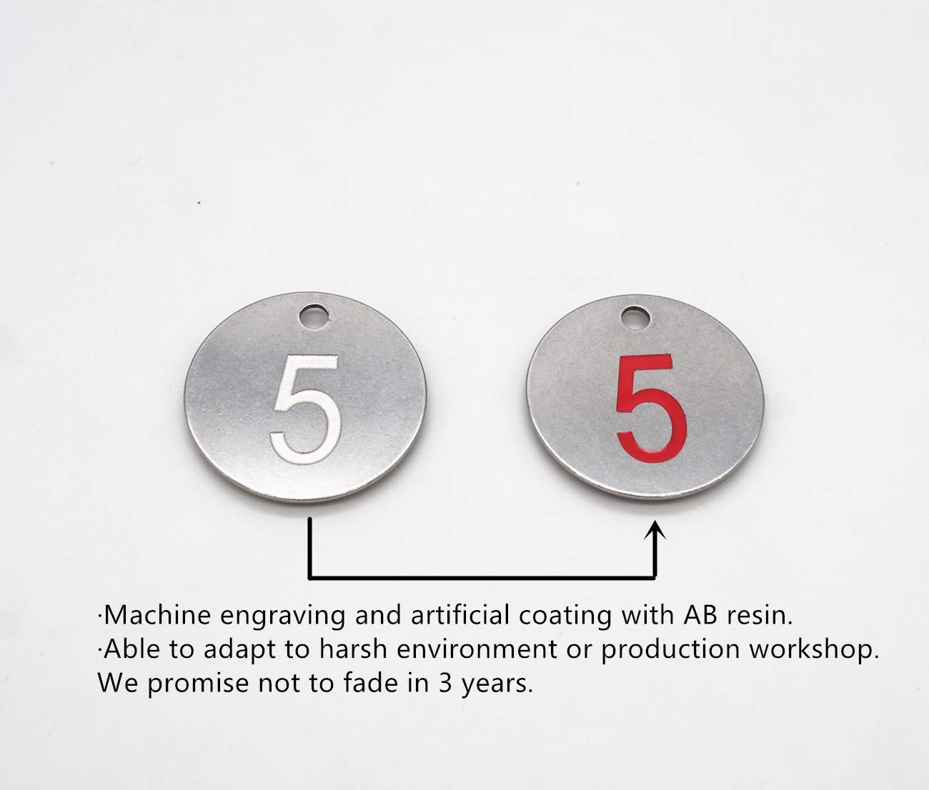 NanTun 304 Stainless Steel Engraved Oval Table Black Numbers (1-10) Pubs Restaurants Clubs - 1 to 10 - Image 4