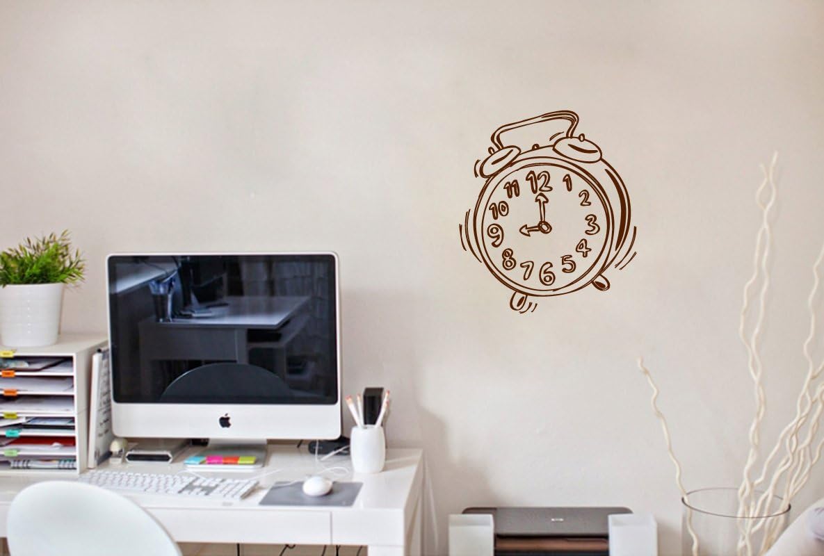 Wall Vinyl Decal Sticker Art Design Old Alarm Clock Room Nice Picture Decor Hall Wall Chu376