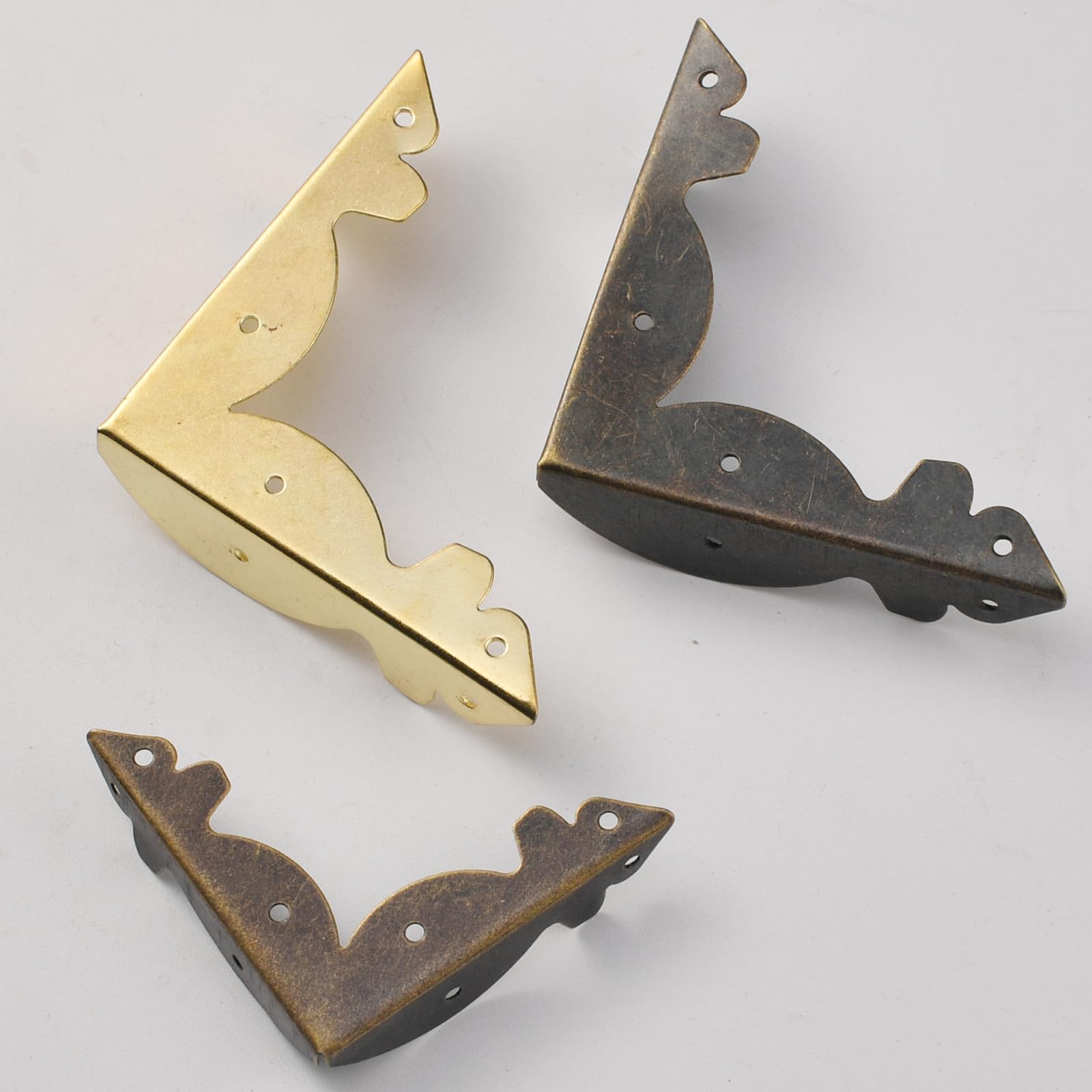 osłony narożników książek, 30/60 szt. 46-60 mm złote metalowe ochraniacze narożników książek do albumów fotograficznych(Bronze 59mm*,60pcs)
