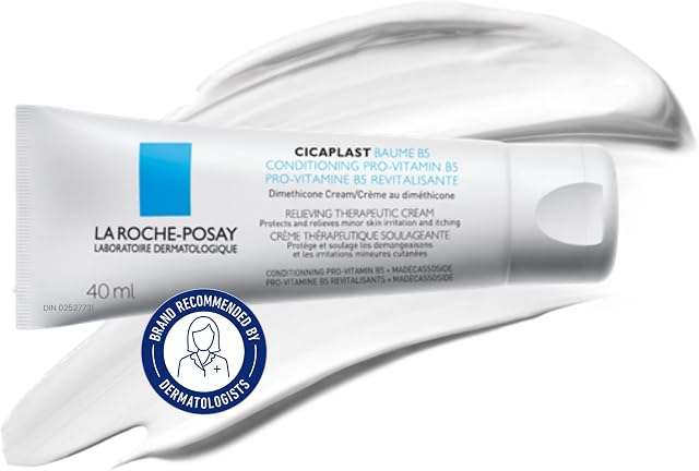 La Roche Posay Cicaplast Baume B5, Multi-Purpose Soothing Balm for Dry Skin, Absorbs Quickly, Non-Sticky, Glassy Skin Finish, for Face or Body, Suitable for the Whole Family, Fragrance Free