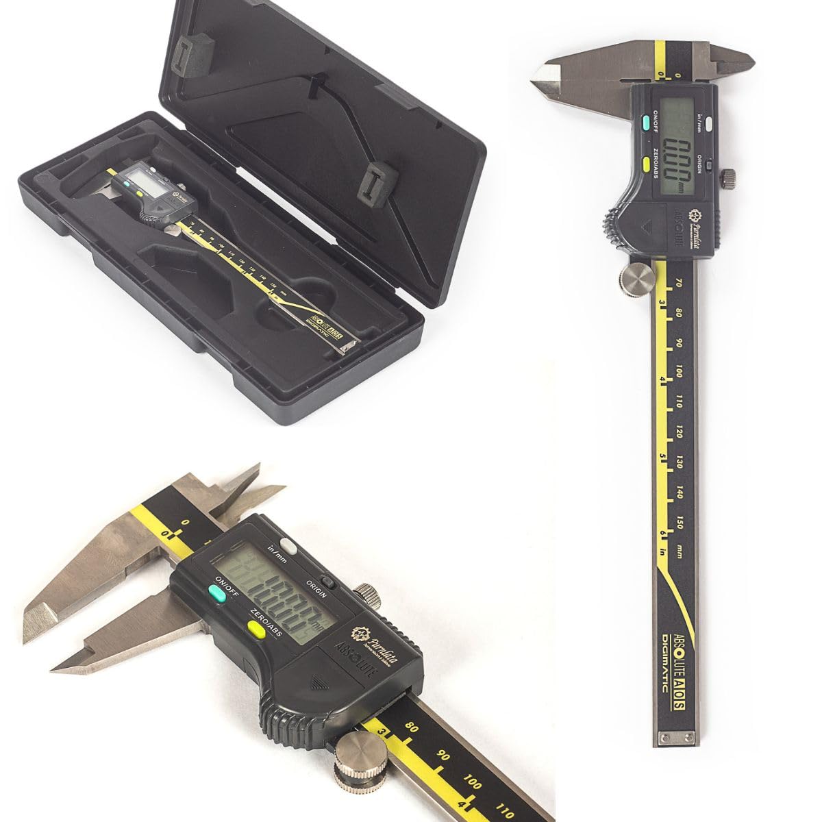 6 Inch Digital Caliper - Absolute AOS Digimatic Vernier Caliper, 0-150mm Stainless Steel Measuring Tool with Large LCD Screen, Internal/External/Depth/Step Precision measurement-picture-16
