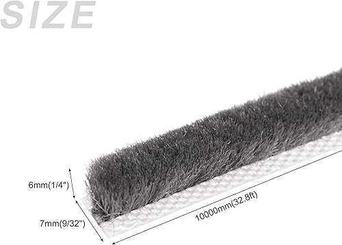 Miniatura 2 de METALLIXITY Burlete de cepillo (932 x 14 x 32.8 pies), ranura para tarjetas, tira de cepillo para puerta, ventana, armario