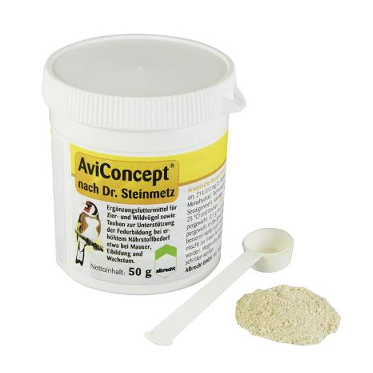 Dechra AviConcept® nach Dr. Steinmetz | 50 g | Ergänzungsfuttermittel für Zier- und Wildvögel sowie Tauben | Unterstützung der Federbildung | Mit Lysin, Methionin und Biotin
