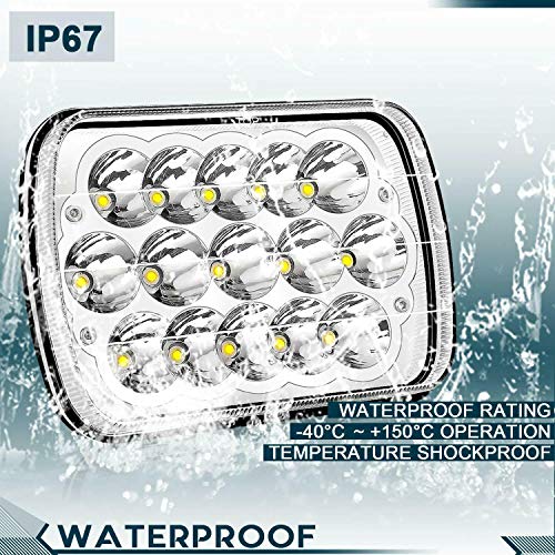 Led Headlights 7X6 5X7 Inch Front Light For Super Duty Trucks F600 F650 F700 F750 High Low Sealed Beam Square Rectangle Headlamp Replacement Kit H4 9003 Plug #TOP4