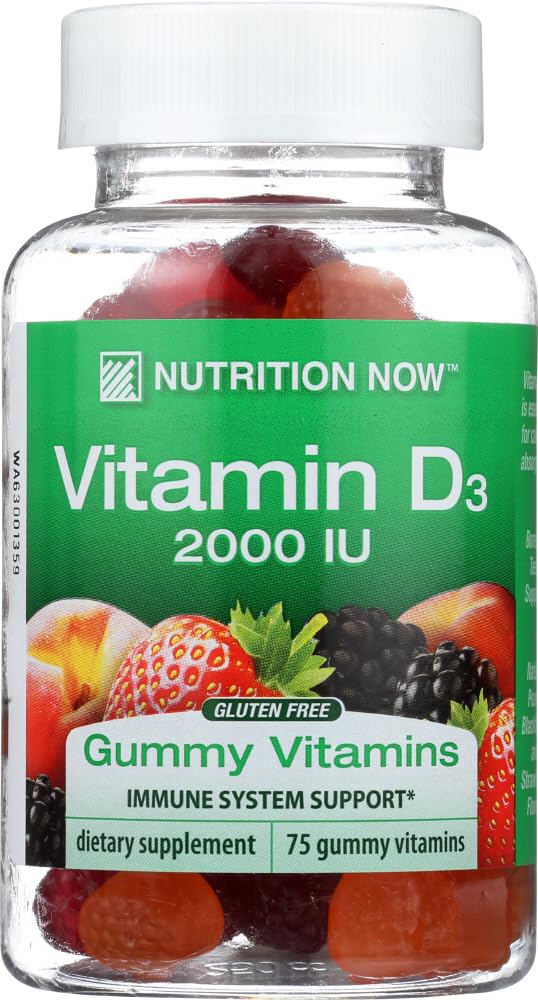 Nutrition Now Vitamin D Adult Gummy Vitamins 2000 IU - 75 Gummies