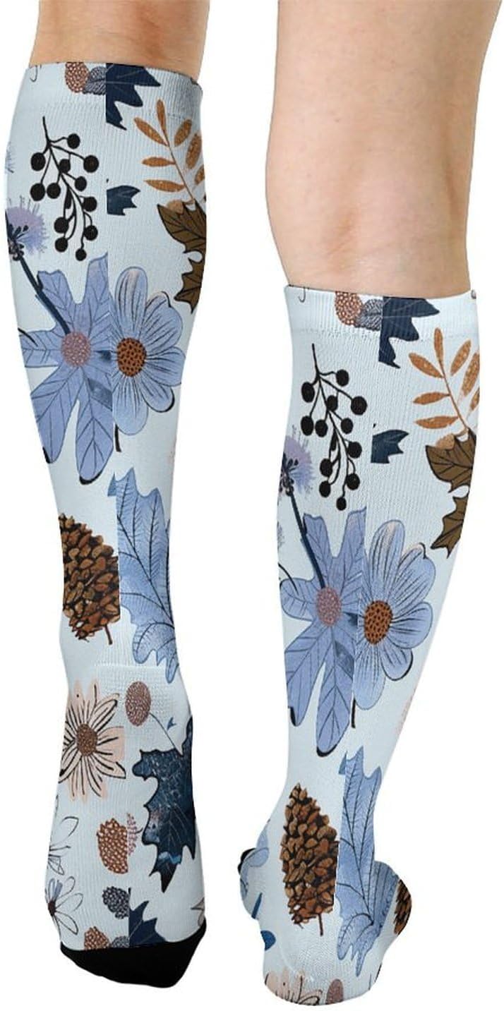 Hand Drawn Elements Knee High Soccer Socks Moisture Wicking