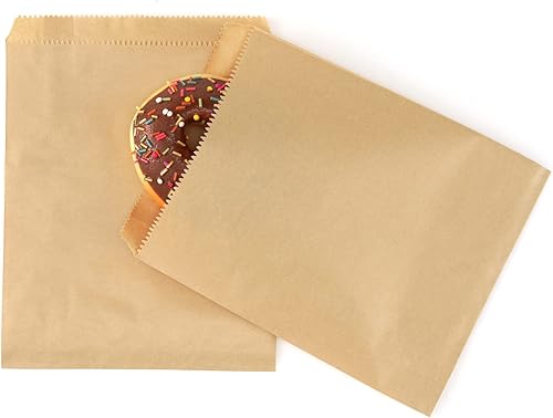 Miniatura 7 de FOCCIUP Paquete de 100 bolsas de papel kraft blanco de 5 x 7 pulgadas, bolsa plana para regalo pequeña de fiesta