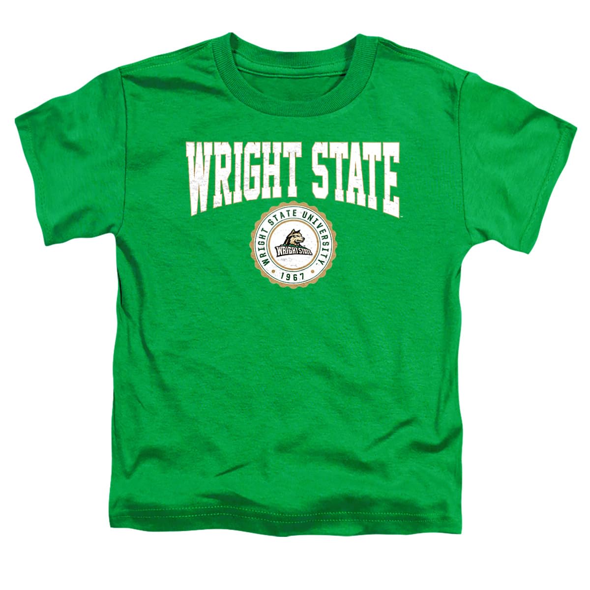 LOGOVISION Wright State University Collegiate Seal Kids T Shirt (4) for Toddler Boys and Girls, Kelly Green