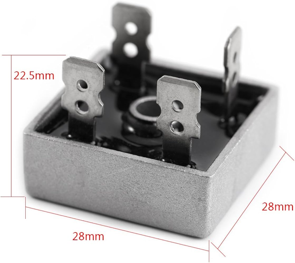 Confezione Da 10 Pezzi) KBPC5010 Raddrizzatori Per Ponte A Diodi Monofase 50A 1000V, Raddrizzatori A Ponte Con Alloggiamento Metallico Ad Alta Potenza - Foto 5