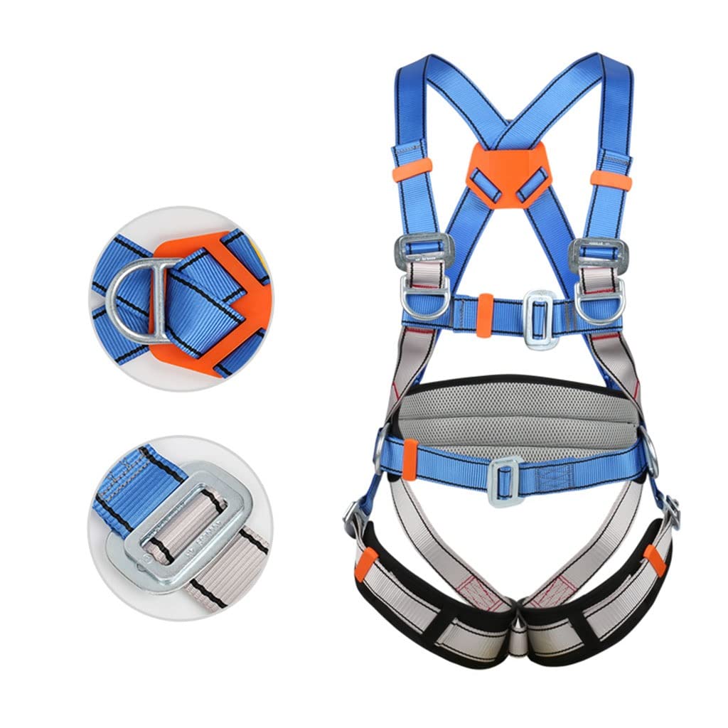 SwaYve Imbracatura Di Sicurezza per Lavoro Aereo, Kit Di Imbracatura Di Sicurezza in Vita a 5 Punti, Cintura Di Sicurezza Anticaduta, per Ponteggi per Carpentieri Edili/Single Hook/3M