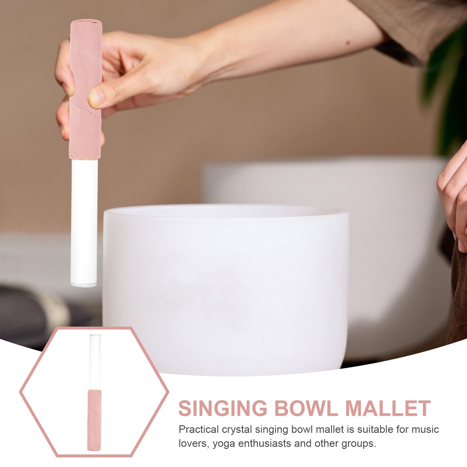 Abaodam Crystal Singing Bowl Mallet Stick - Chanting Bowl Instrument for Musical Performance - Acrylic Shuangpin