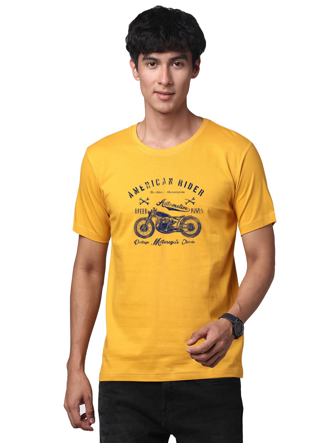 ADROMen's 100% Cotton Regular Fit T-Shirt