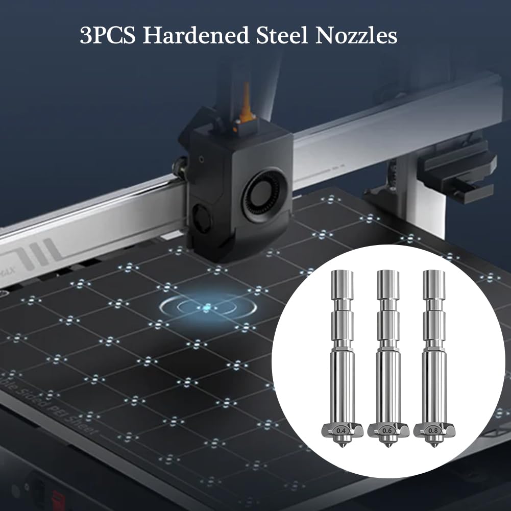 0,4 mm ekstruder Hoend Kit for Kobra 3 Max, zintegrowana dysza do szybkiej wymiany z hartowanej stali z 2 wymiennymi końcówkami i dyszą ze stali hartowanej (0,6 i 0,8), drukarka 3D Kobra 3 Max Combo
