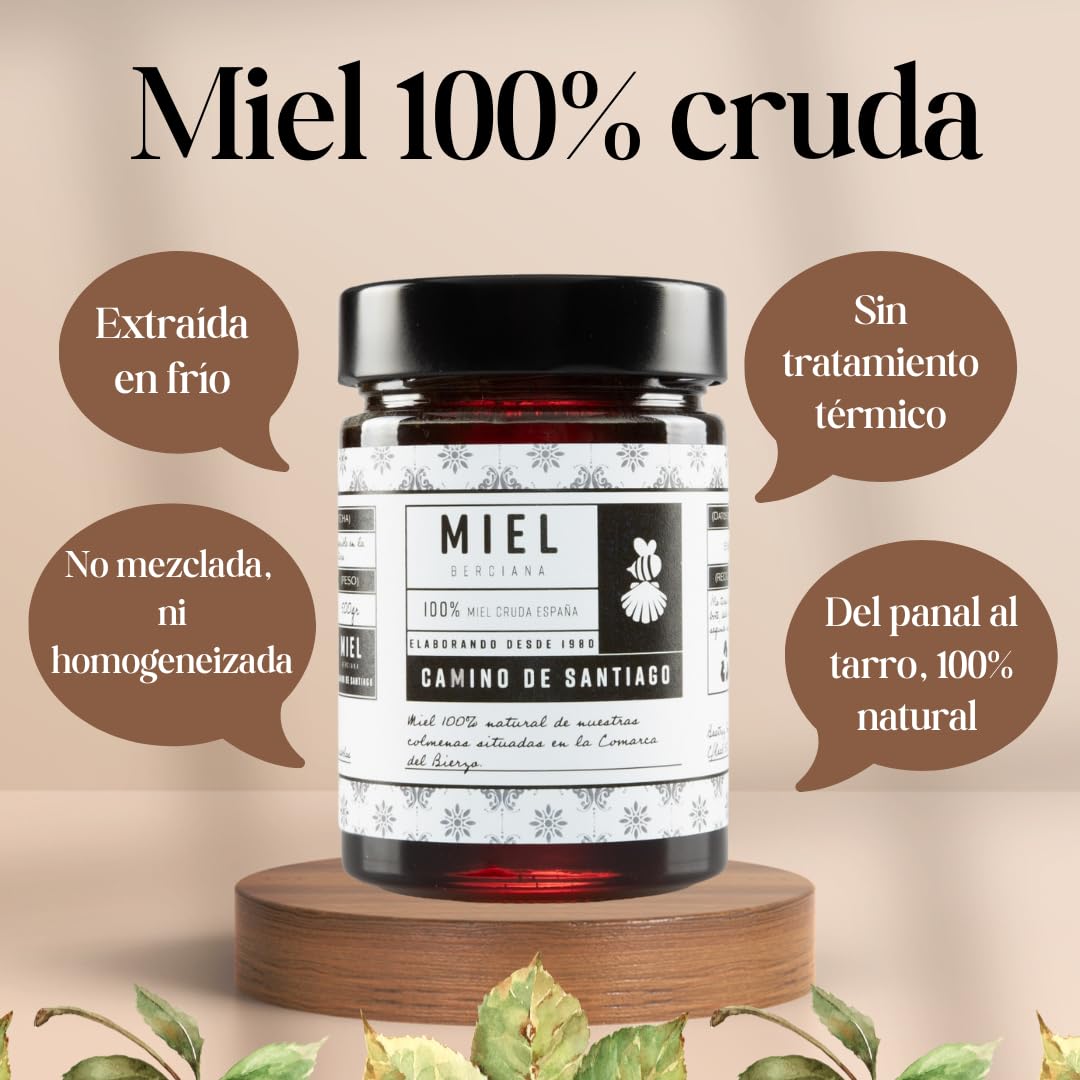 Miel Cruda Pura de Abeja 1 kg - Sin filtrar - Antioxidante - Sales Minerales
