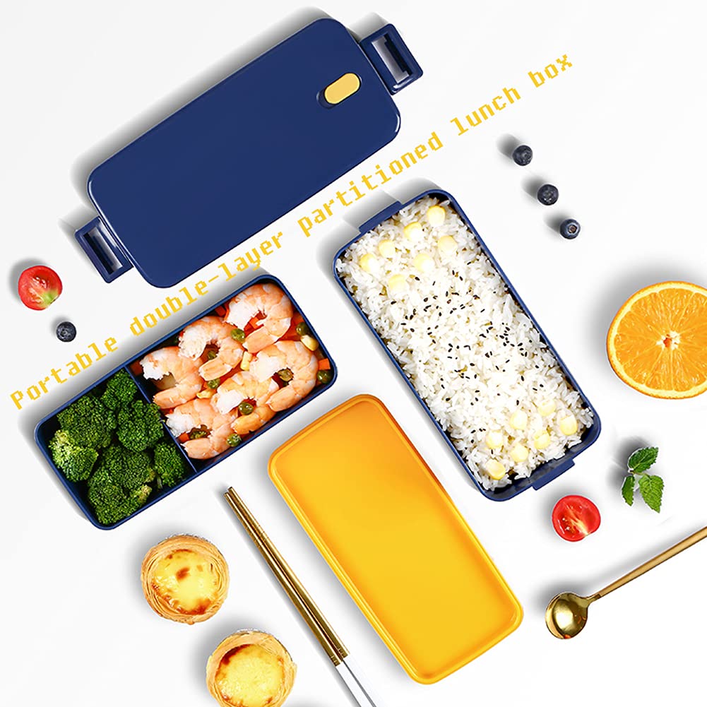 ,A Prova Di Perdita Contenitori Per L'immagazzpolliciamento Di Alimenti,Contenitori Di Preparazione Dei Pasti,Tutti-pollici-uno Impilabile Contenitore Per Il Pranzo,,Bento Lunch Bo-Ciano 18.6*10*8.5cm