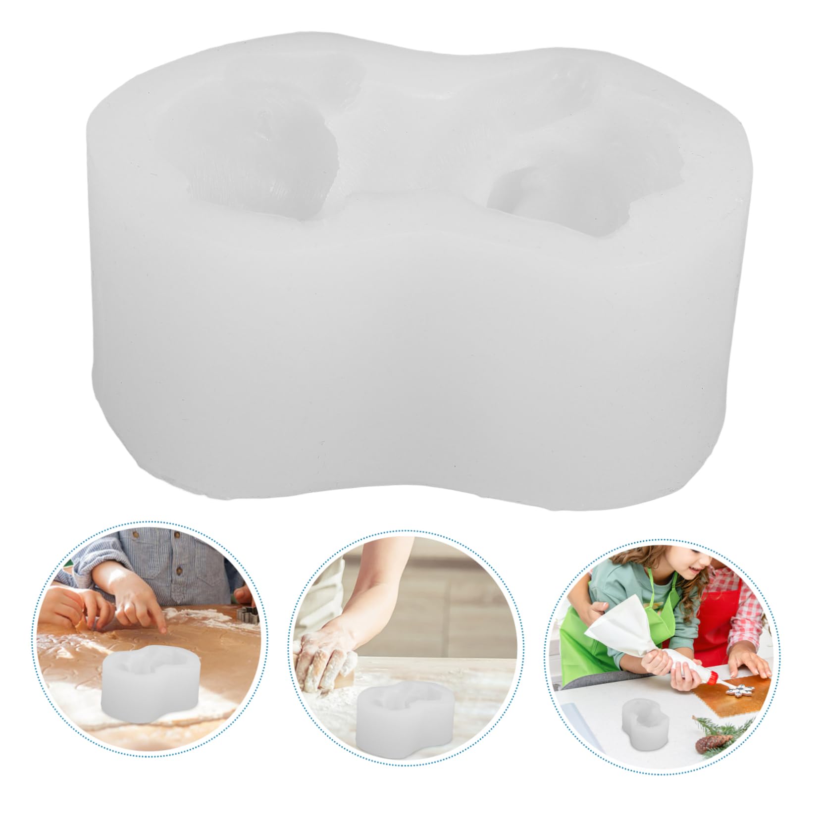 Moule à Pâtisserie DIY Bouledogue 3d en Silicone Blanc | Usage Multiple, Résistance aux Hautes Températures, pour Mousse, Biscuits et Gâteau