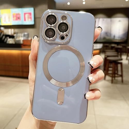 Miniatura 1 de Diseñada para iPhone 12 Pro Max, compatible con MagSafe protector de lente de cámara integrado, a prueba de golpes, funda magnética de silicona