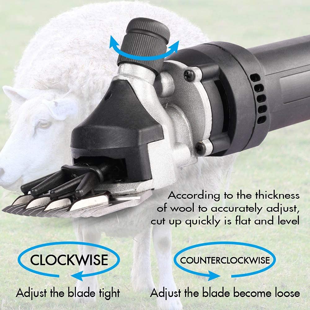 Cesoie elettriche per pecore da 690 W, regolabili a 6 velocità, portatili e leggere con custodia per il trasporto per pecore, capre, lama, cavallo, alpaca, pelo spesso e animali resistenti, toeletta