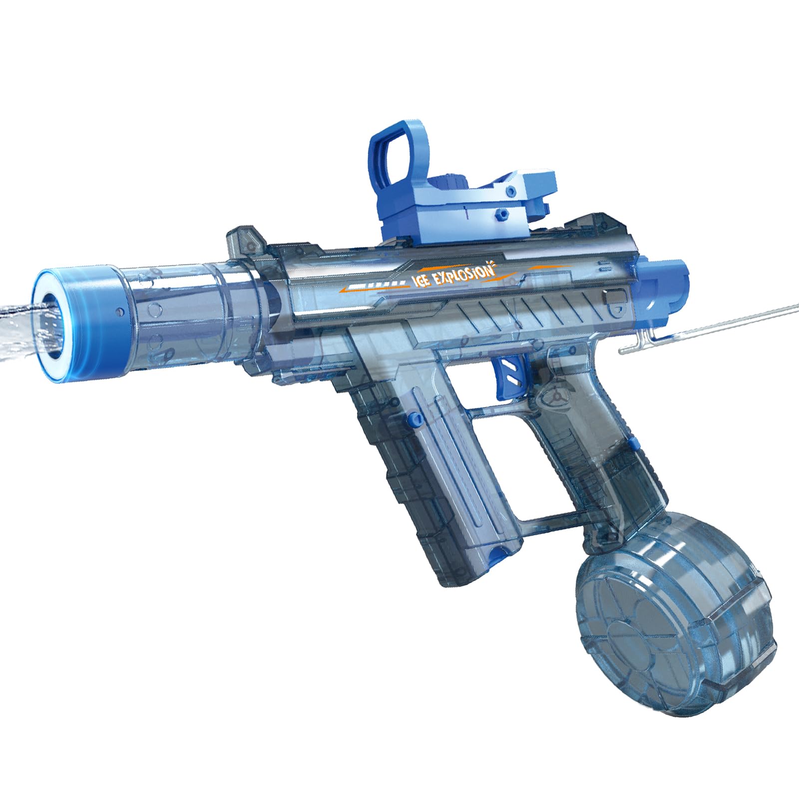 Electric Water Gun, 500ml High-Capacity Rechargeable Spray Gun with Mist & Stream Modes, 10M Shooting Range, Foldable Stock, LED Lights – Outdoor Summer Pool Beach Toy for Kids & Adults, B