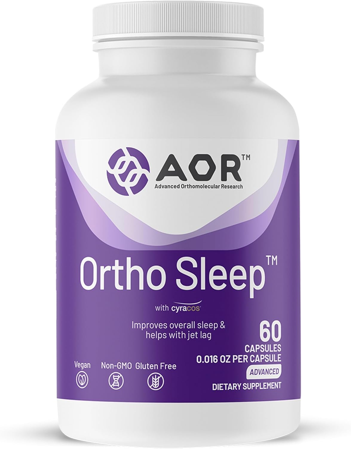 AOR Ortho Sleep 60 Vegan Capsules, 30-Day Supply, with GABA, Melatonin & L-Theanine for Restful Nights, Enhanced Sleep Quality & Jet Lag Support
