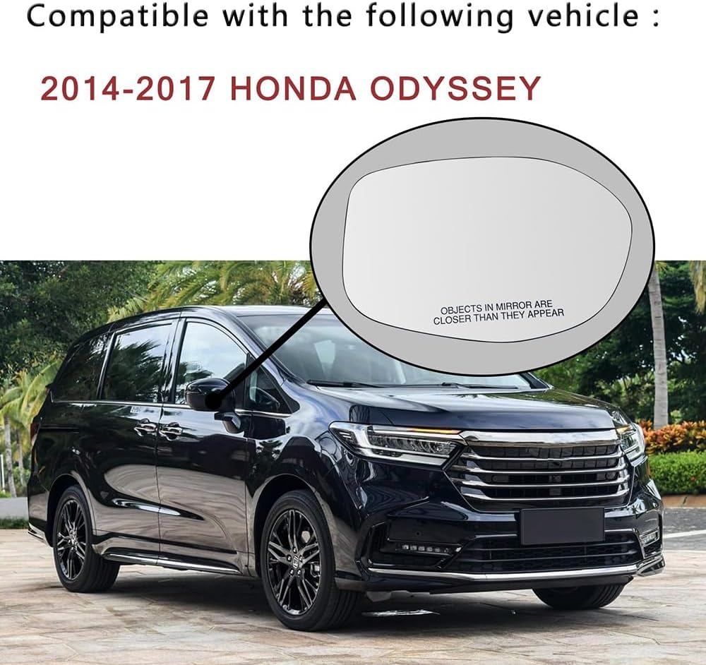 Car Side Mirror Replacement for Honda Odyssey 2014 2015 2016 2017 (OEM:76253-TK8-A51, 76203-TK8-A51),Exterior Mirror Replacement Glass Side Rear View Mirror Glass Durable Exterior Accessories