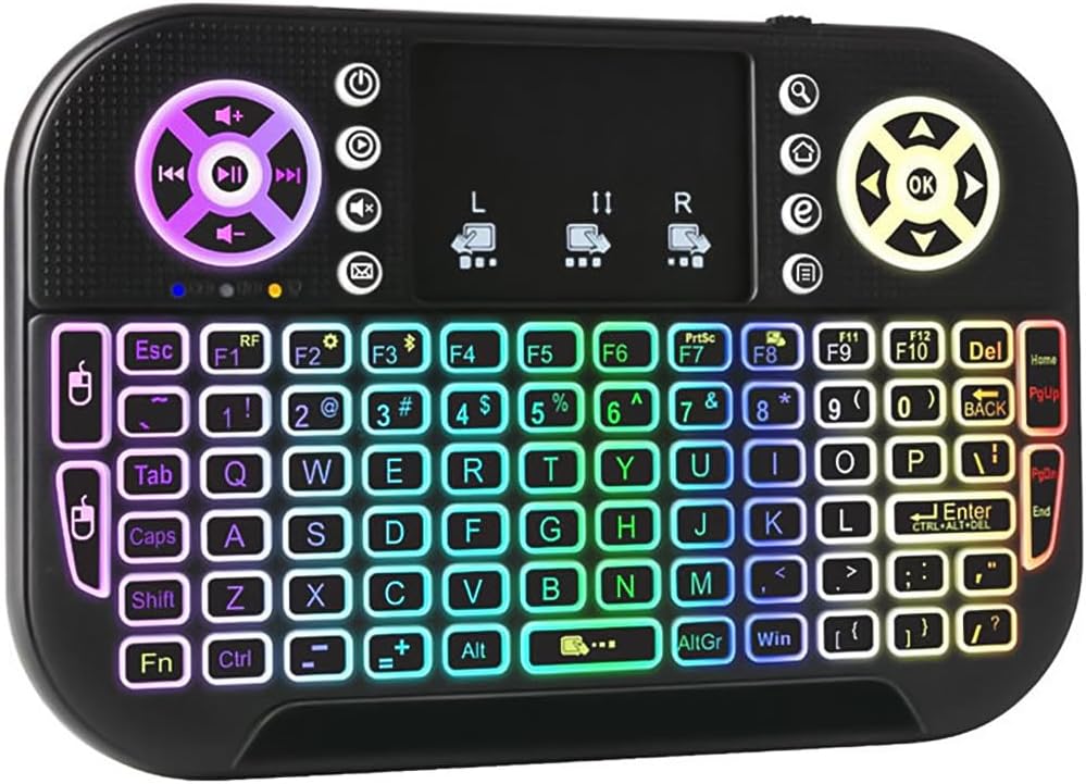 Mini Teclado Wireless Keyboard com Touchpad Com Led Usb Android Console ...