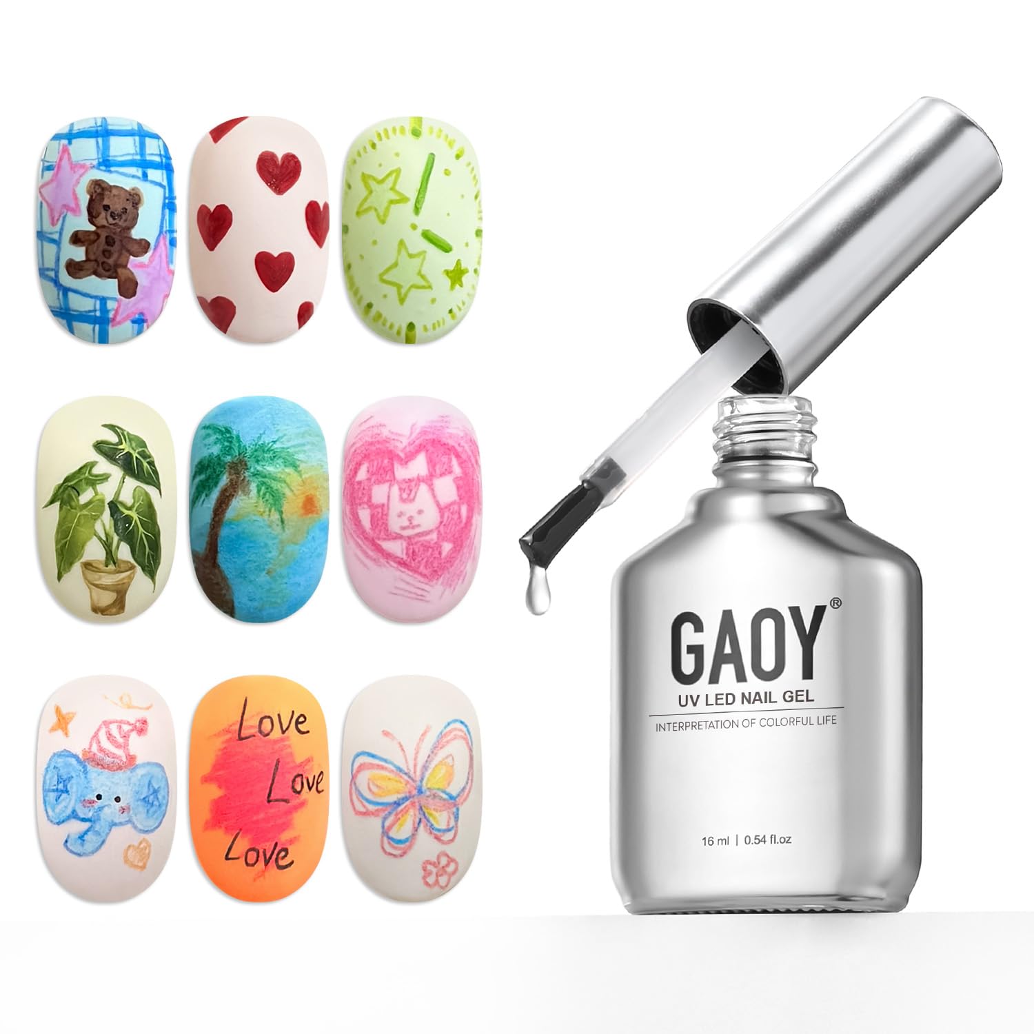 GAOY Matte Gel Top Coat for Colored Pencils, Wipe and Cure Needed, 16ml