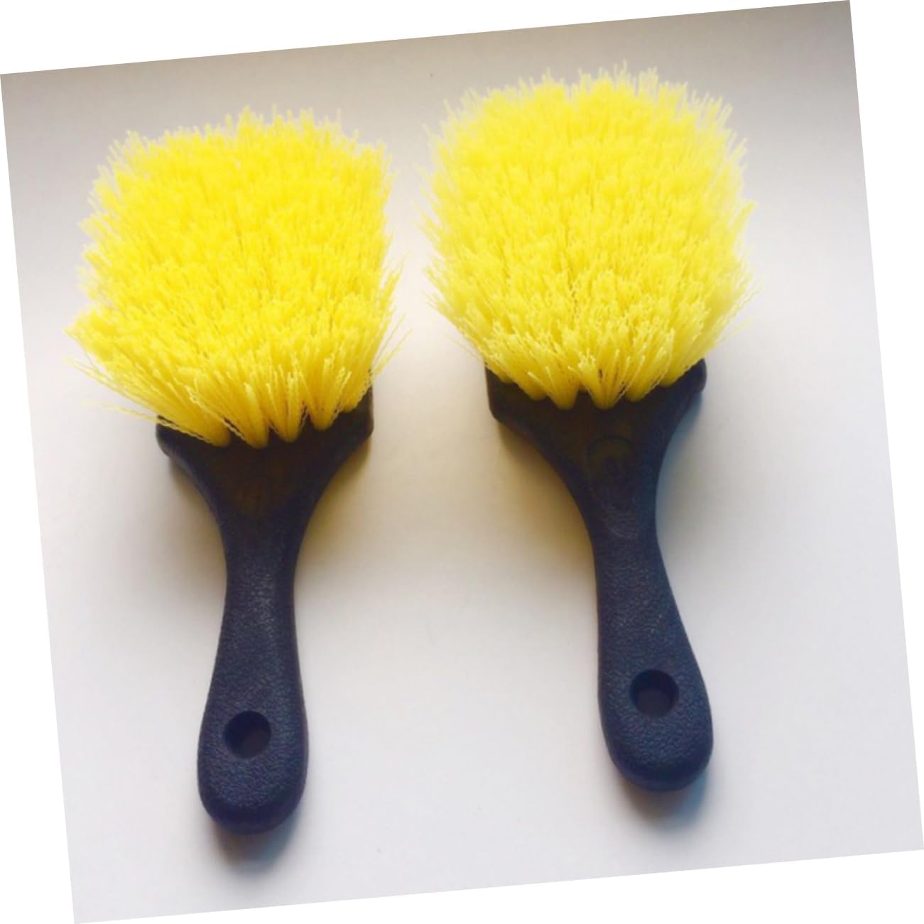 Car Wheel Cleaning Brush with Stiff Coarse Silk Bristles Short Handle for Tyre and Rim Scrubbing Durable Anti-Skid Grip for Deep Cleaning