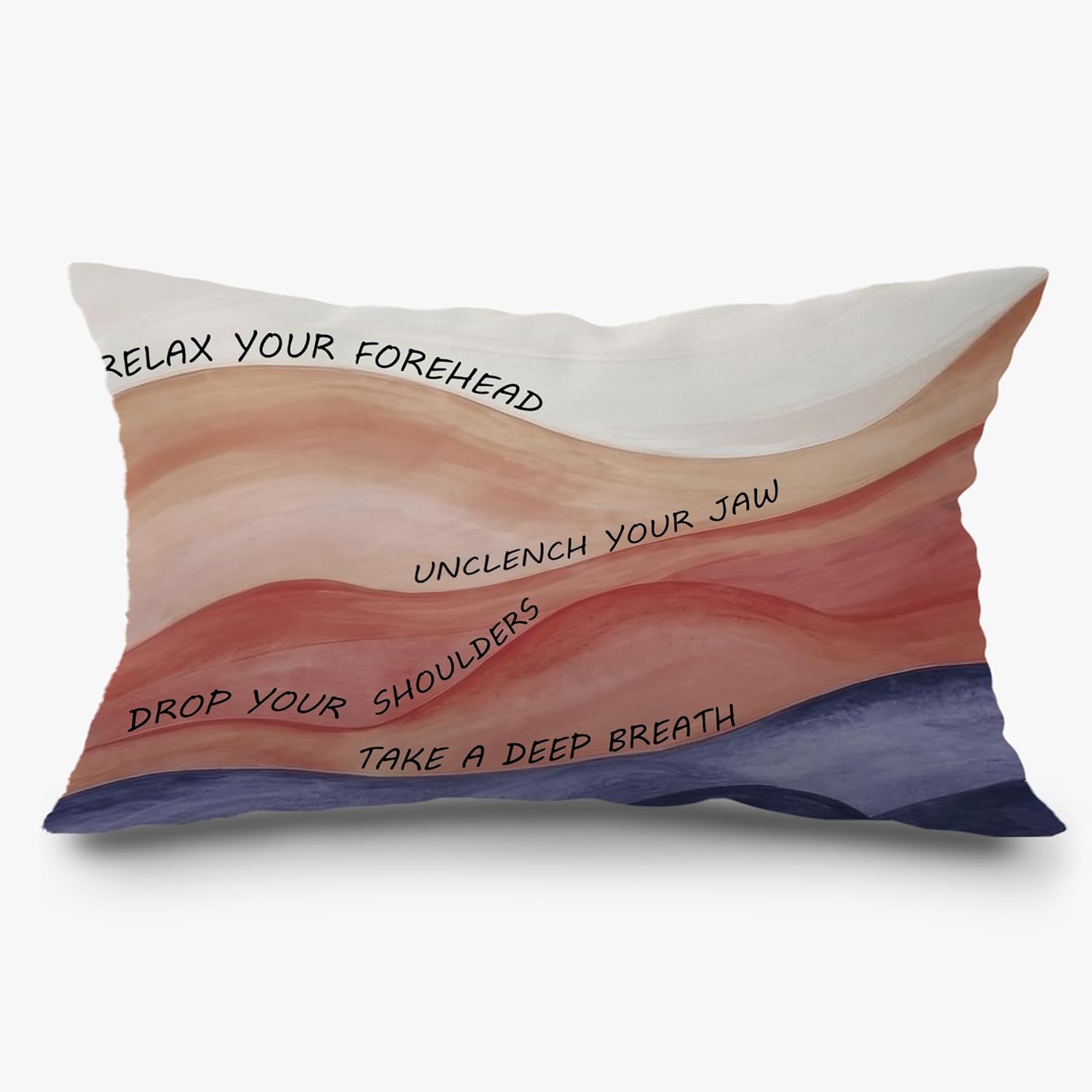 Abstract Boho Mental Health Anxiety Grounding Pillow Covers 12×20, Stress Relief Gifts, Anti Anxiety Gifts, Relaxation Gifts Decorative Lumbar Pillow Covers for Therapy Office Calming Corner