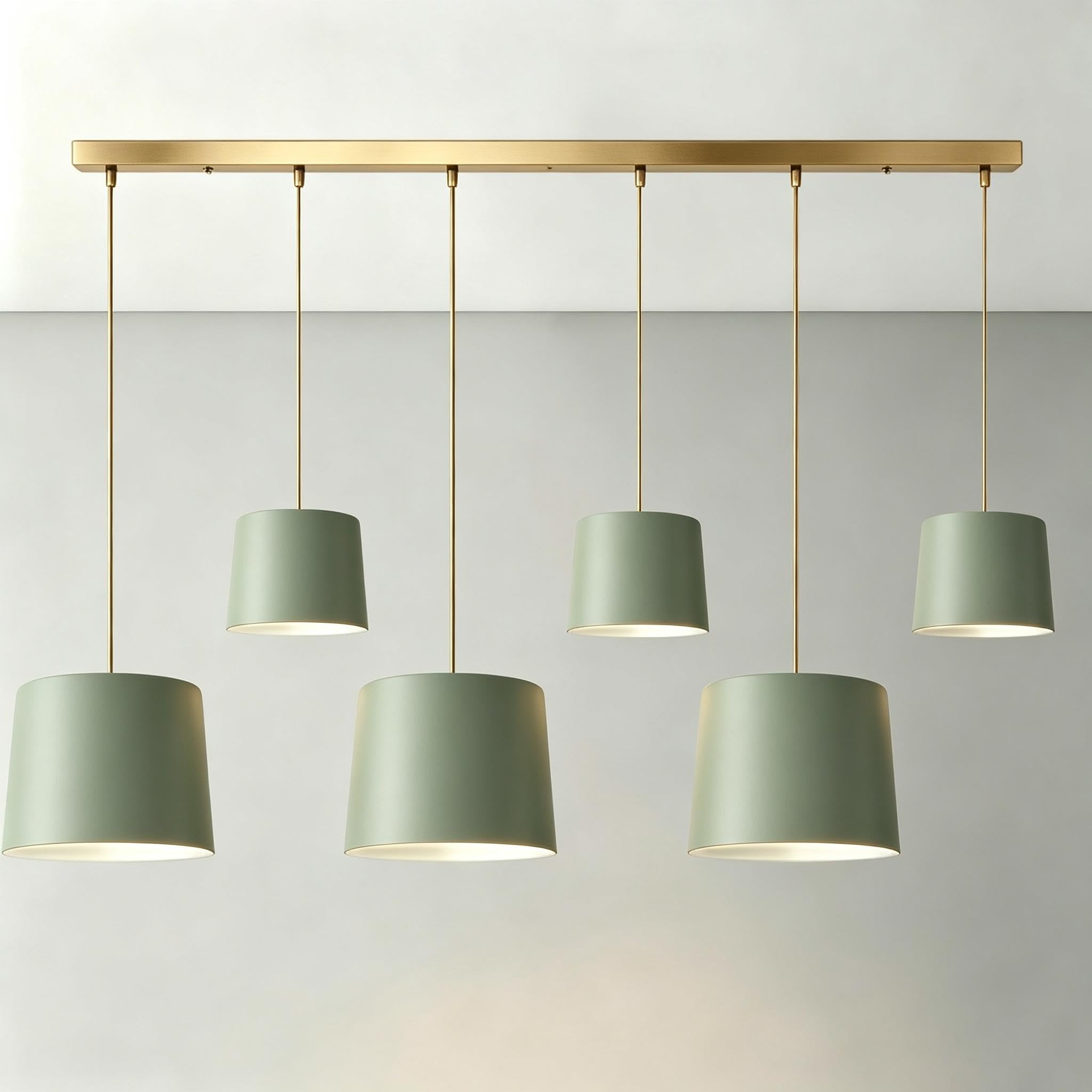 Rosone Lampadario Soffitto Oro 120cm Rettangolo 6 fori Kit Rosone