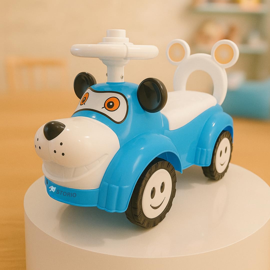 Storio Kuku Baby Ride-On Toy – Push Car for Kids with Backrest