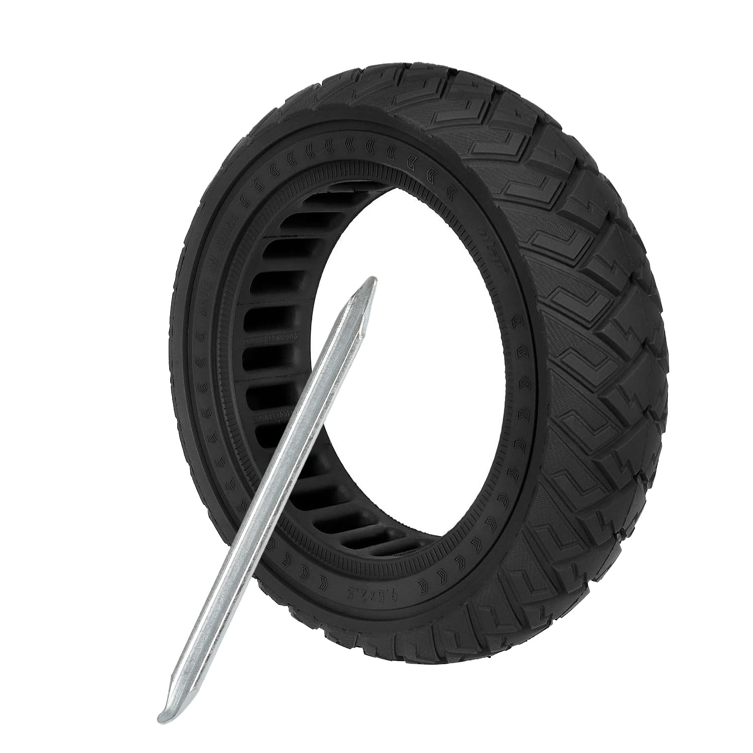 9,5x2,5 9,5x2,3 Vollgummi Reifen 9,5 Zoll Wing Offroad-Reifen für KQI3 Elektroroller Verschleißfest schwarz,1 Stück