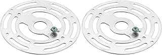 PATIKIL 4" Light Fixture Mounting Bracket, 2 Pack Light Crossbar Round Ceiling Fan Mount Plate Universal with Ground Screw for Chandelier Lamp, Silver