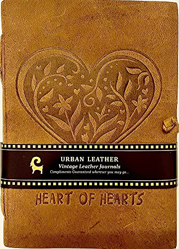 Urban Leather Journal - Heart of Heart of Hearts Journal pour Drawing Sketchbook Writing Notebook Daily Diary 5 x 7 pouces Non ligné Cover