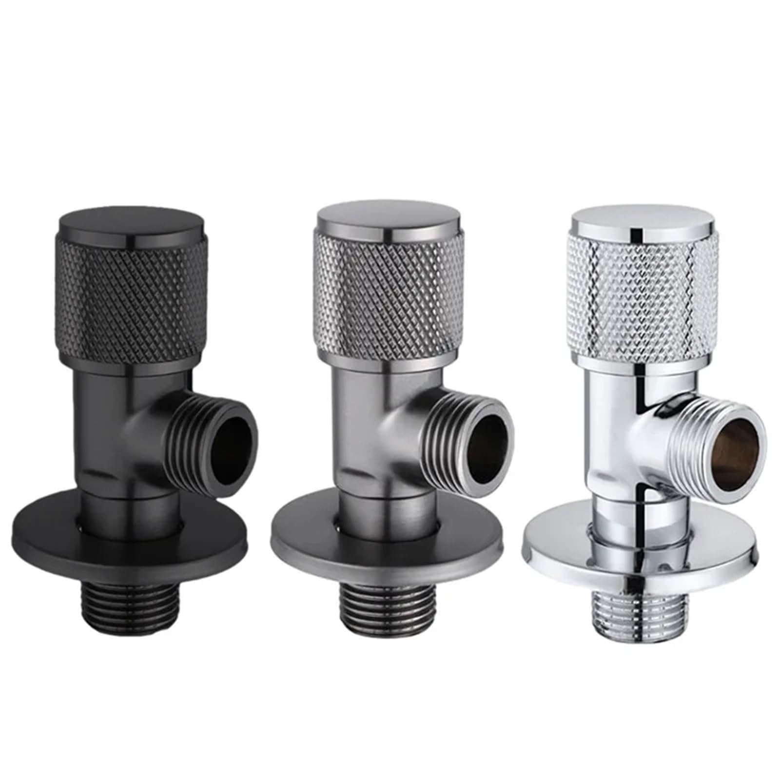 Valve， G1/2 Brass Angle Valve for Bathroom and Kitchen Water Stop Pressure Regulator Multicolor(Chrome)