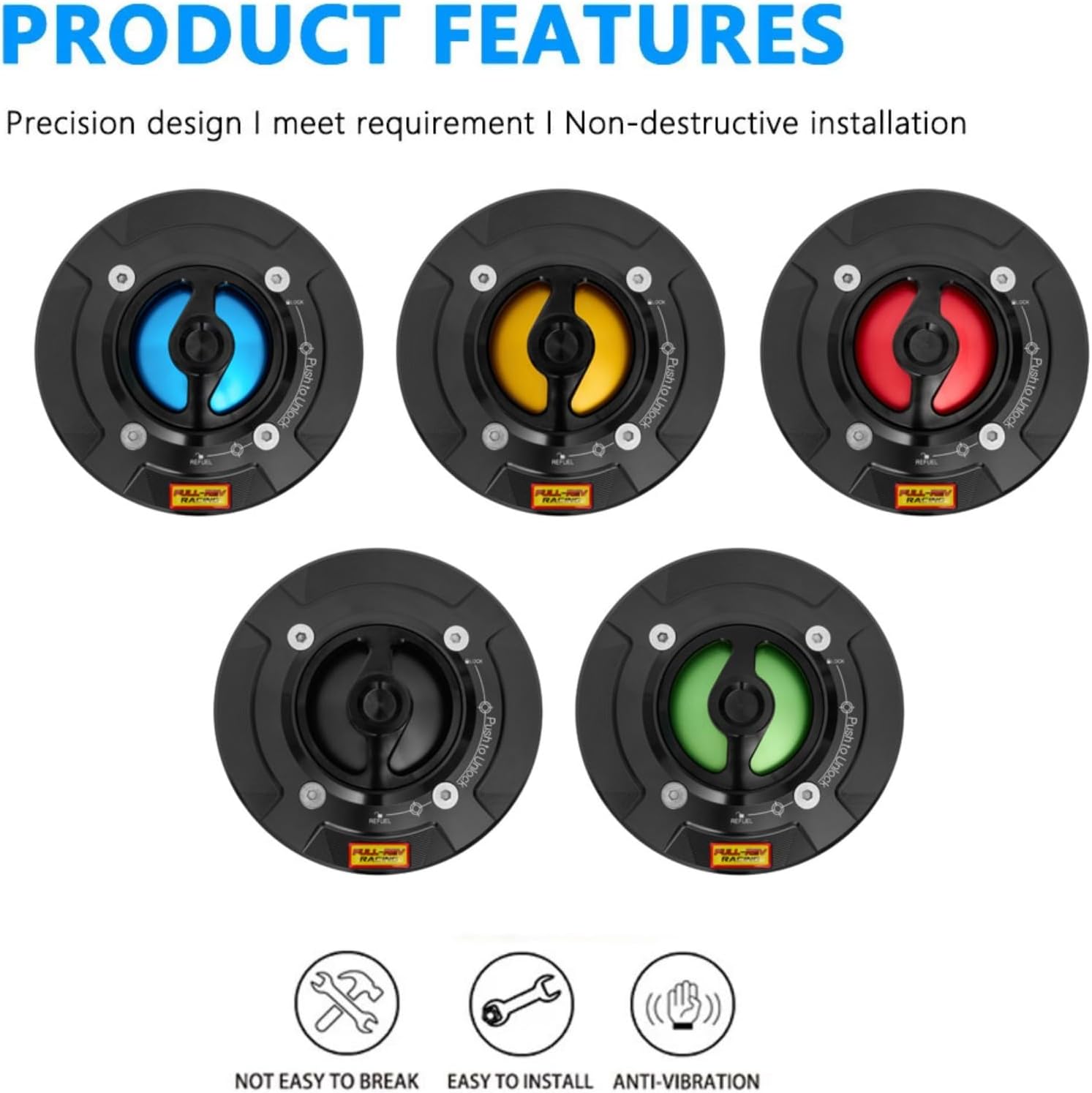 FOR NINJA400 500 600 Nimja 400 500 600 ninja400 500 600 2019-2024 2025 Motorcycle CNC Decorative Fuel Tank Cap Aluminum Alloy Quick Release Knob Fuel Tank Cap Gas Caps (D,Press-down style)