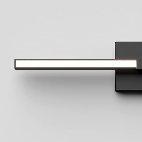 Miniatura 5 de ARTIKA Lámpara LED convertible Pro de 15 W, moderna lámpara de tocador de baño, color negro mate, ideal para iluminación de baño, 600 lúmenes, 3000