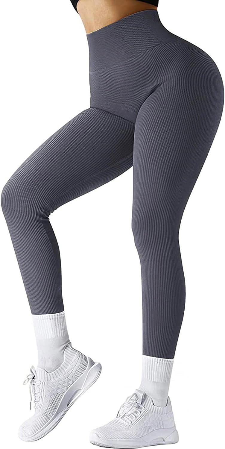 4 Piece Workout Sets For Women Ribbed Leggings Clothes Yoga Sets Active Wear Matching Work Out Sets Gym Pilates Outfits - Image 3