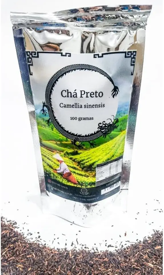 Chá Preto Premium, Folhas a Granel, 100g, Chá Preto Tradicional, Antioxidante e Energizante