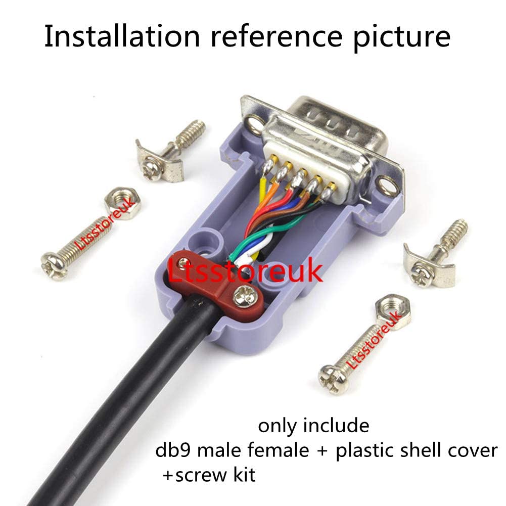 Lsgoodcare 20 porte seriali parallele RS232 DB9 9 pin D Sub maschio connettore di saldatura femmina per 20 pezzi DB9 cover in plastica
