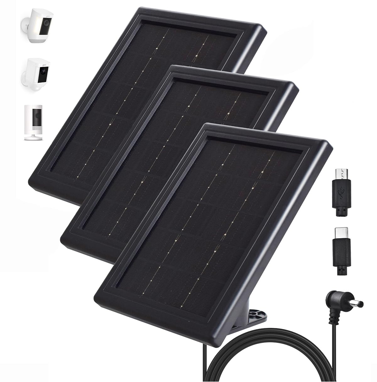 CYQAPC 5V 6W 4W Solar Panel Charger Fit For SimpliSafe Outdoor Camera, Ring