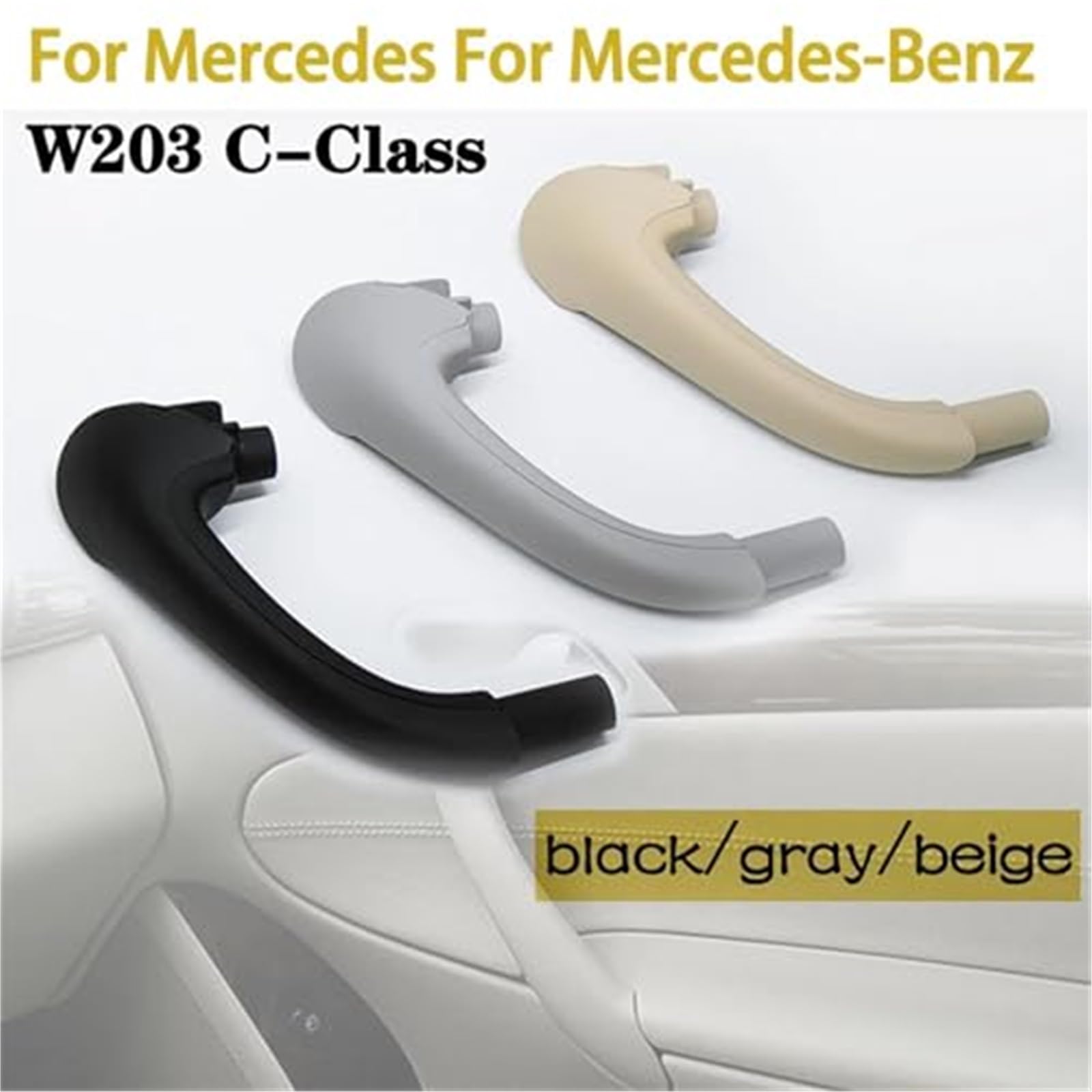 Klamka wewnętrzna samochodu Panel drzwi wewnętrznych, osłona wykończeniowa do naciągania, szary beżowy, czarny, lewy prawy, dla Mercedes-Benz, W203 klasa C 2038101551 Klamka do drzwi samoch
