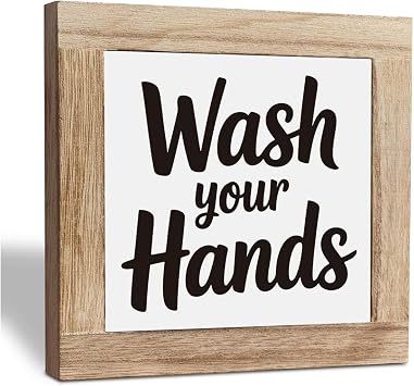 Funny Bathroom Sign, Wash Your Hands Signs, Wood Box Plaque Decor Sign, Toilet Wood Desktop Decoration, Farmhouse Bath Decor, Funny Farmhouse Bathroom For Restroom, Toilet Shelf Decoration