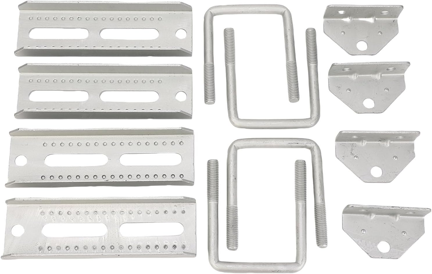 Boat Trailer Bunk Brackets 8in Galvanized Iron Adjustable Height Bracket Kit with Slotted Holes for Pontoon Jet Ski Trailers