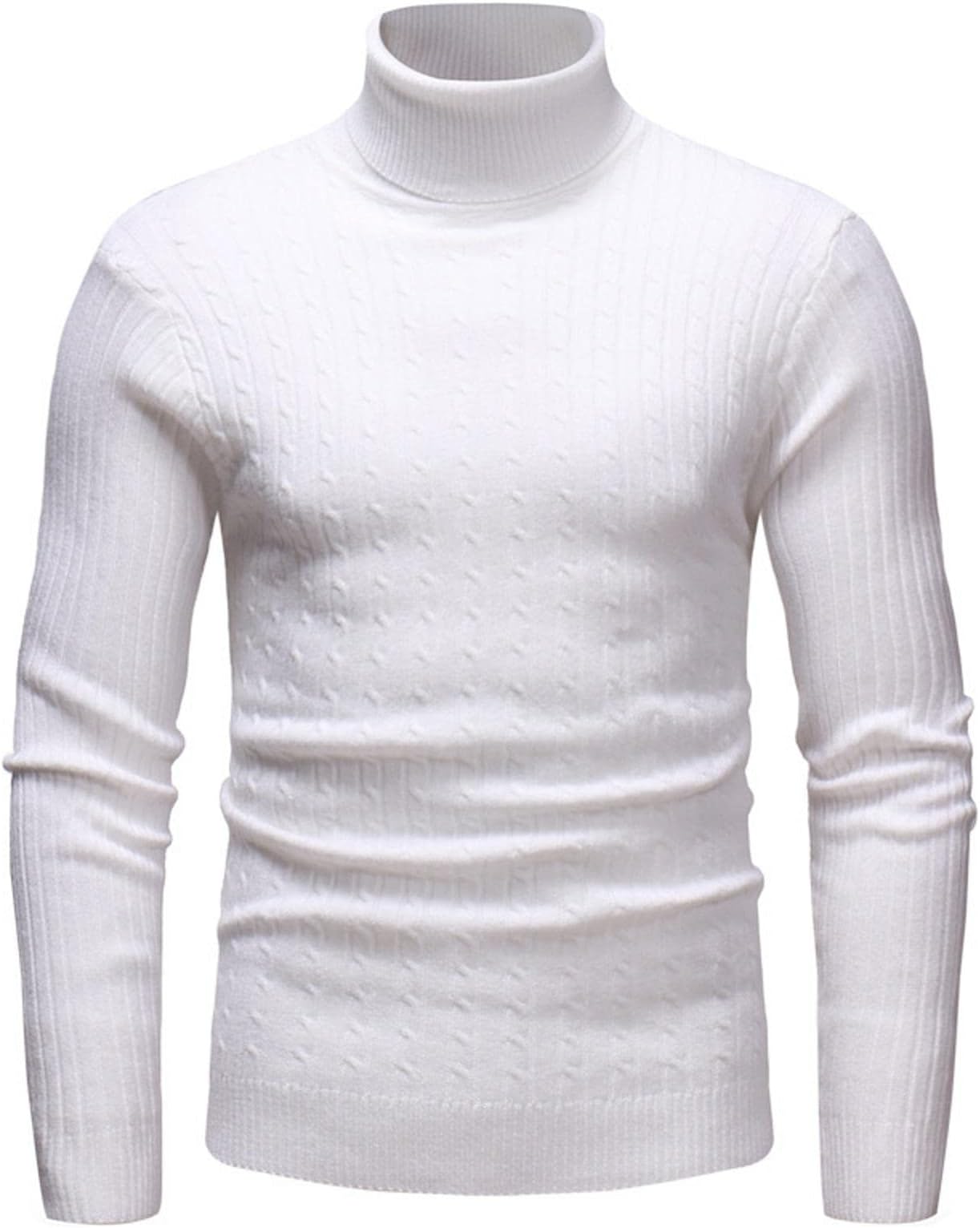 Men's Basic Slim Fit Turtleneck Pullover Sweaters Autumn Winter Solid Color Knit Bottoming Sweater