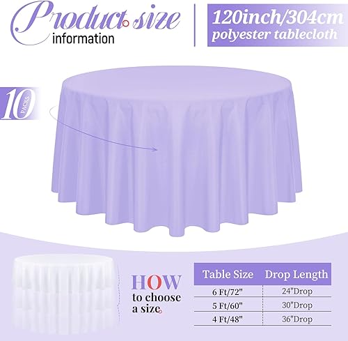 Miniatura 244 de Pesonlook Paquete de 4 manteles redondos blancos de 90 pulgadas, mantel de poliéster para mesas redondas, mantel lavable, resistente a las manchas