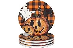 Halloween Floral Patterns Coasters Set of Four