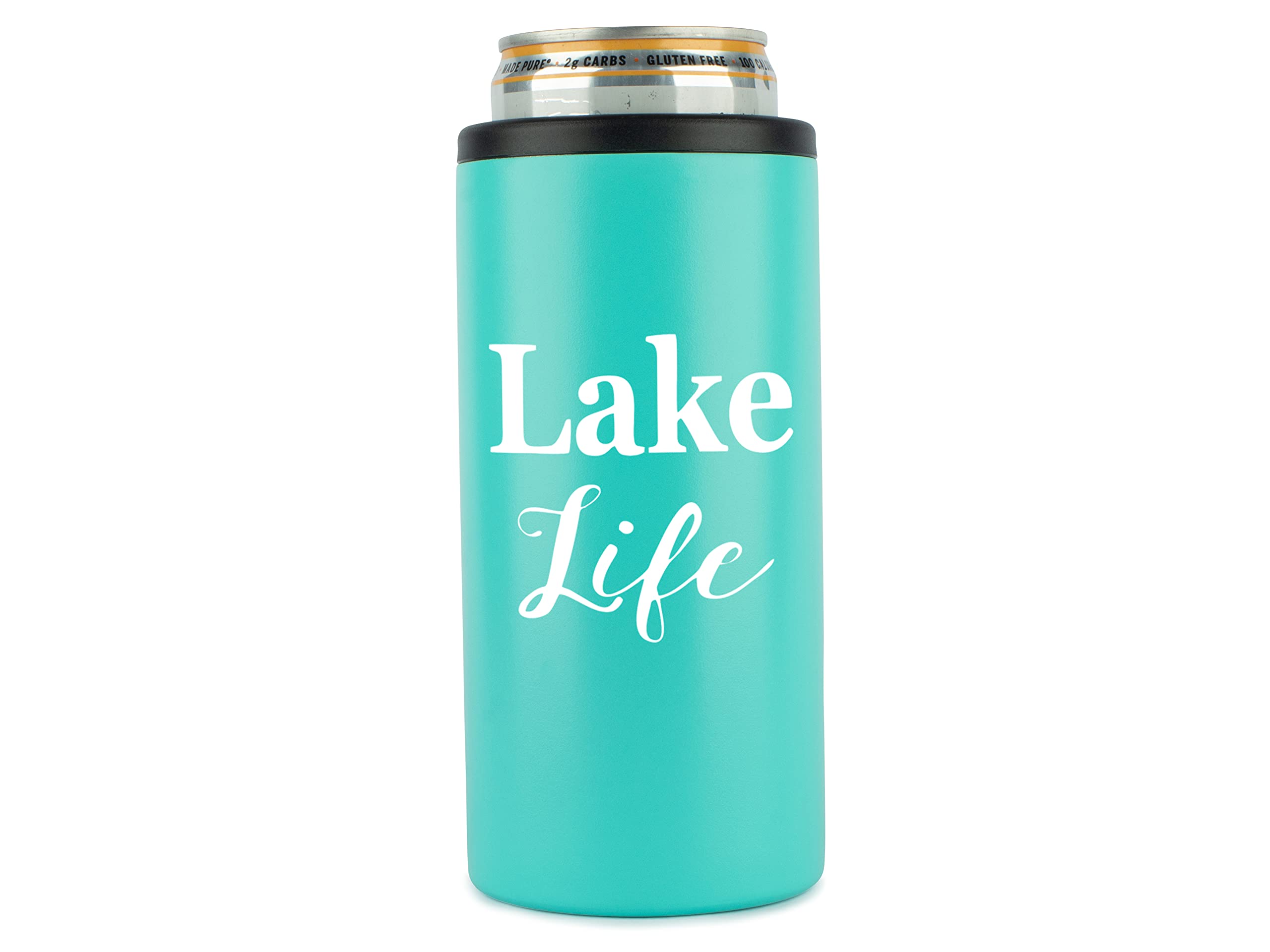 Lake Life Slim Can Cooler Stainless Steel Insulated Slim Can Cooler  Unique Gift for Lake House, Skinny Claw, Hard Seltzer, Bottle, Covers, Tall